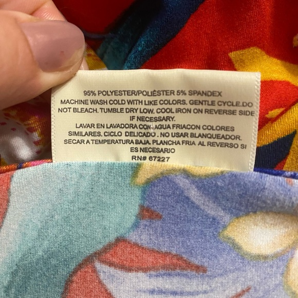 Bobbie Brooks Women’s Large Red Floral Hawaiian Skater A-line Dress Soft - Picture 11 of 11